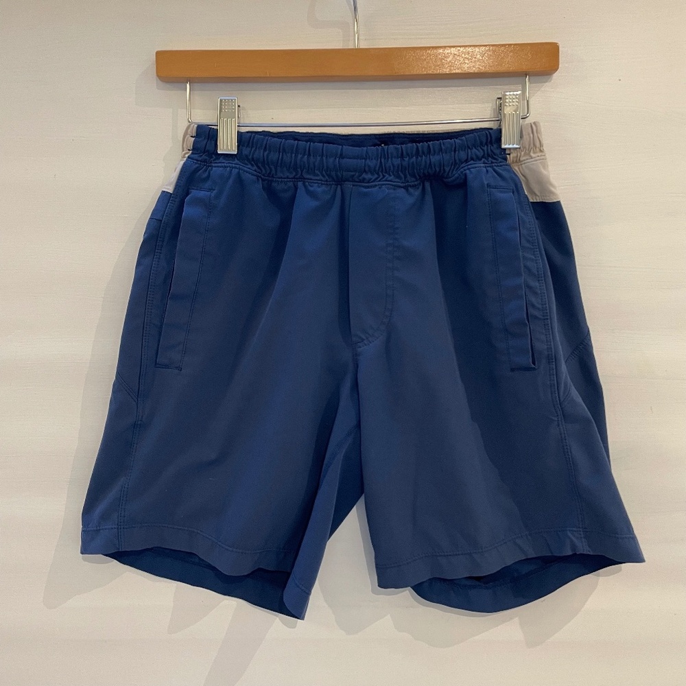 Birddogs Shorts Mens Sz S Blue Lined Stretch 7.5” Broomstick Gym Run Performance